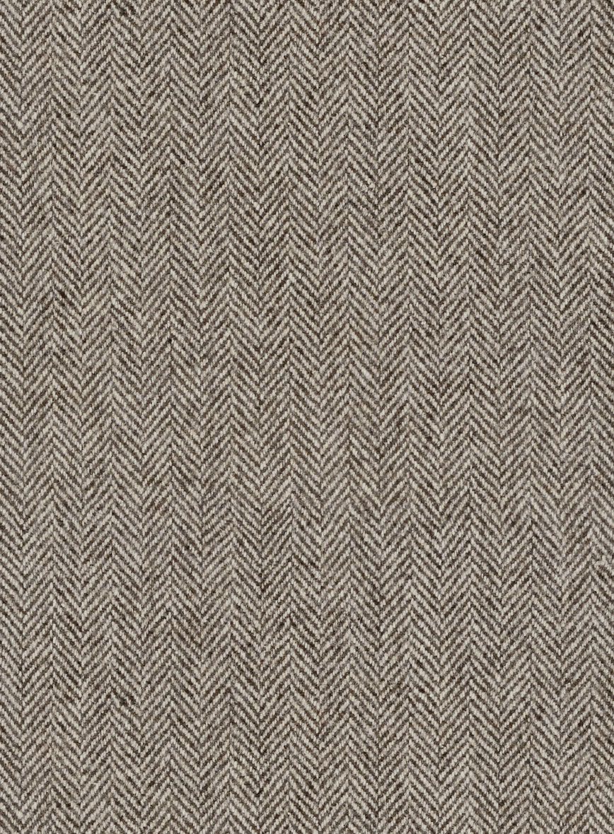 Vintage Herringbone Brown Tweed Pea Coat - Image 3