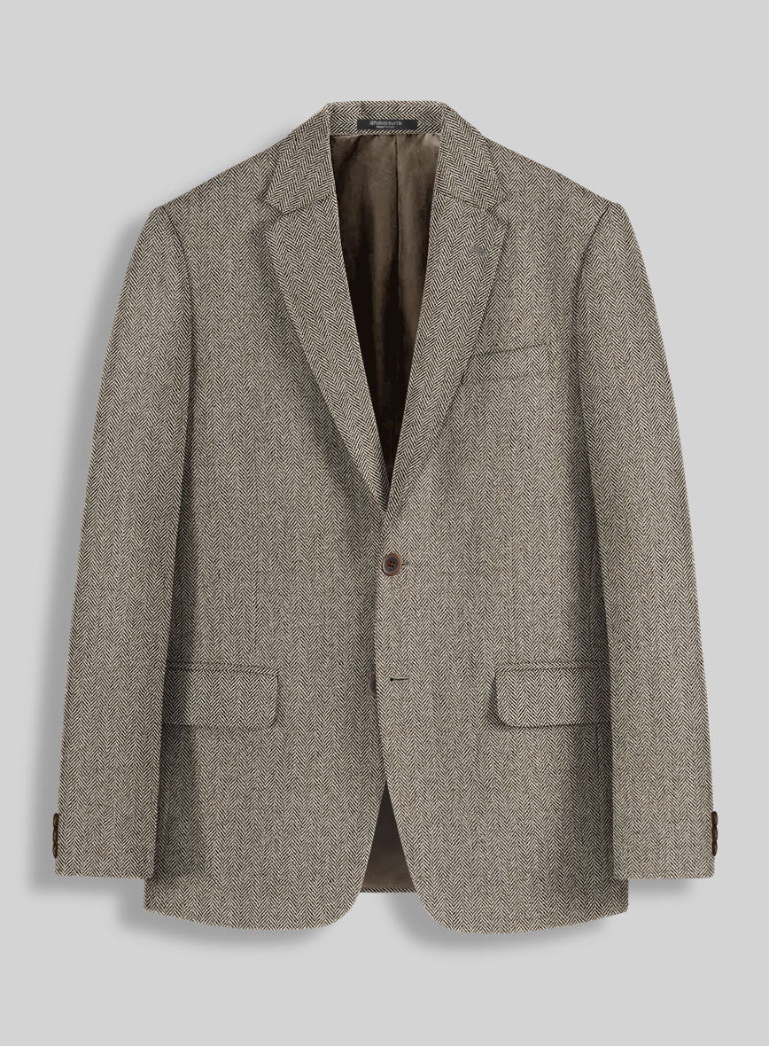 Vintage Herringbone Brown Tweed Suit - Image 3
