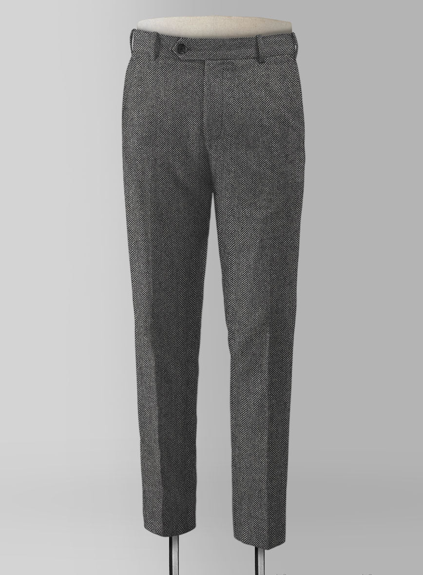 Vintage Herringbone Gray Tweed Suit - Image 8