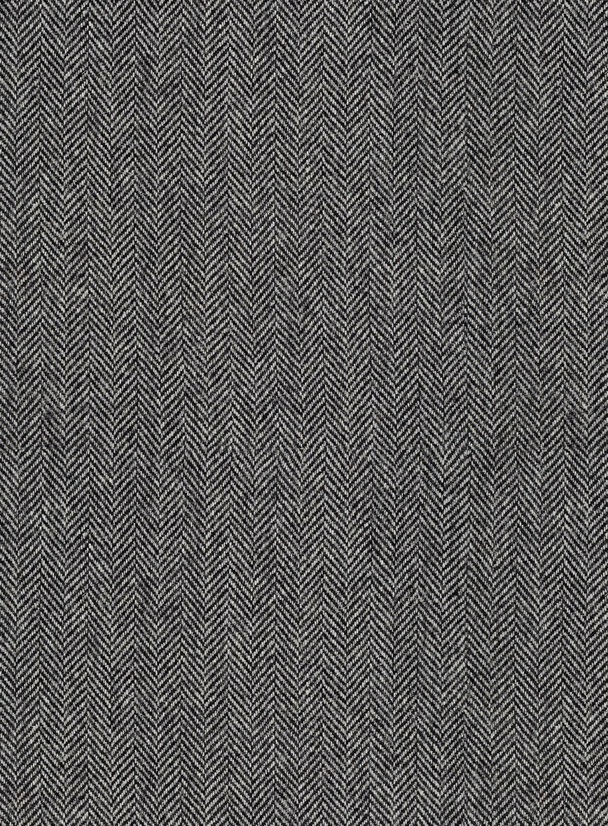 Vintage Herringbone Gray Tweed Waist Coat - Image 3