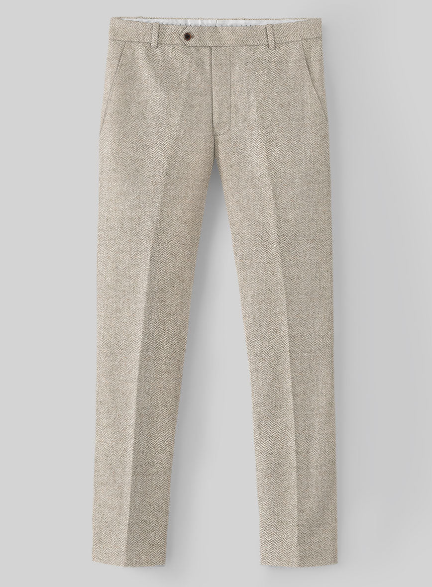 Vintage Herringbone Light Beige Tweed Suit - Image 7
