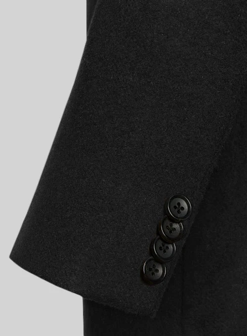 Vintage Plain Black Tweed GQ Overcoat - Image 5