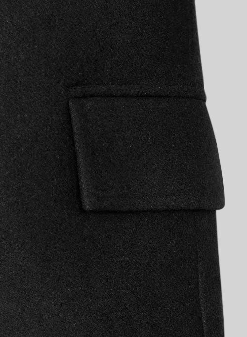 Vintage Plain Black Tweed GQ Overcoat - Image 6