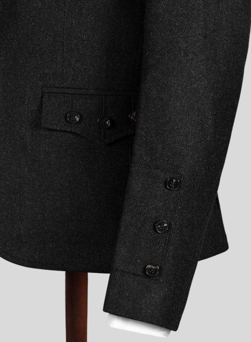 Vintage Plain Black Tweed Kilt Jacket - Image 5