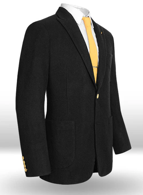 Vintage Plain Black Tweed Patch Pocket Jacket - Image 8