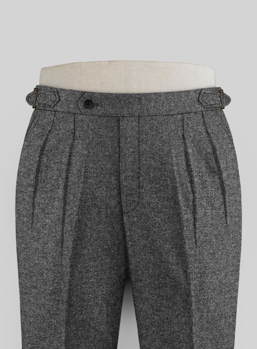 Vintage Plain Dark Gray Tweed Highland Trousers - Image 2