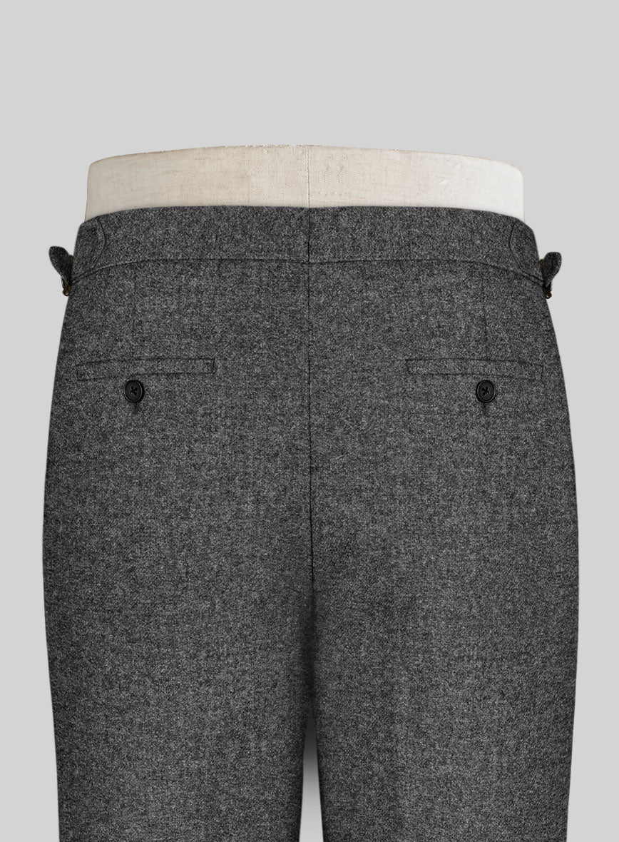 Vintage Plain Dark Gray Tweed Highland Trousers - Image 4