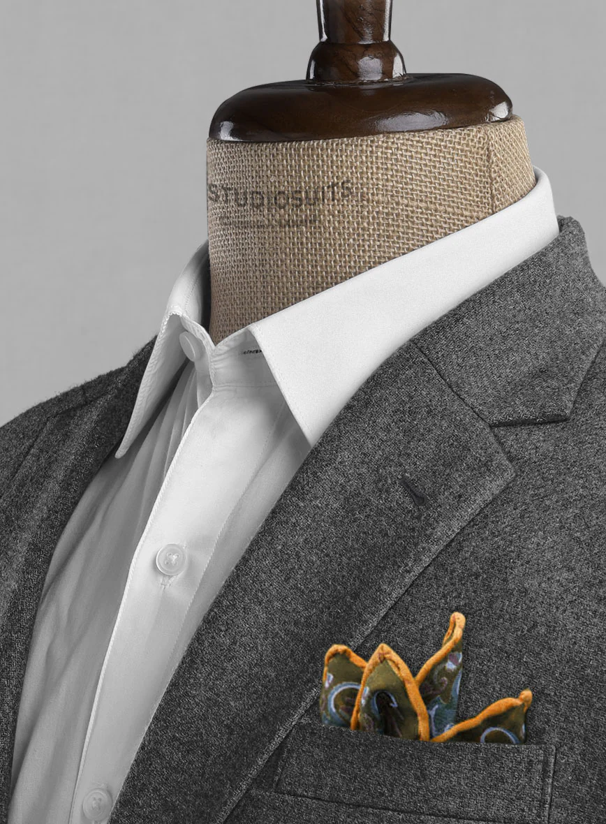 Vintage Plain Dark Gray Tweed Jacket - Image 3