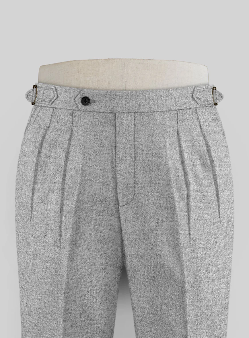 Vintage Plain Gray Highland Tweed Trousers - Image 2