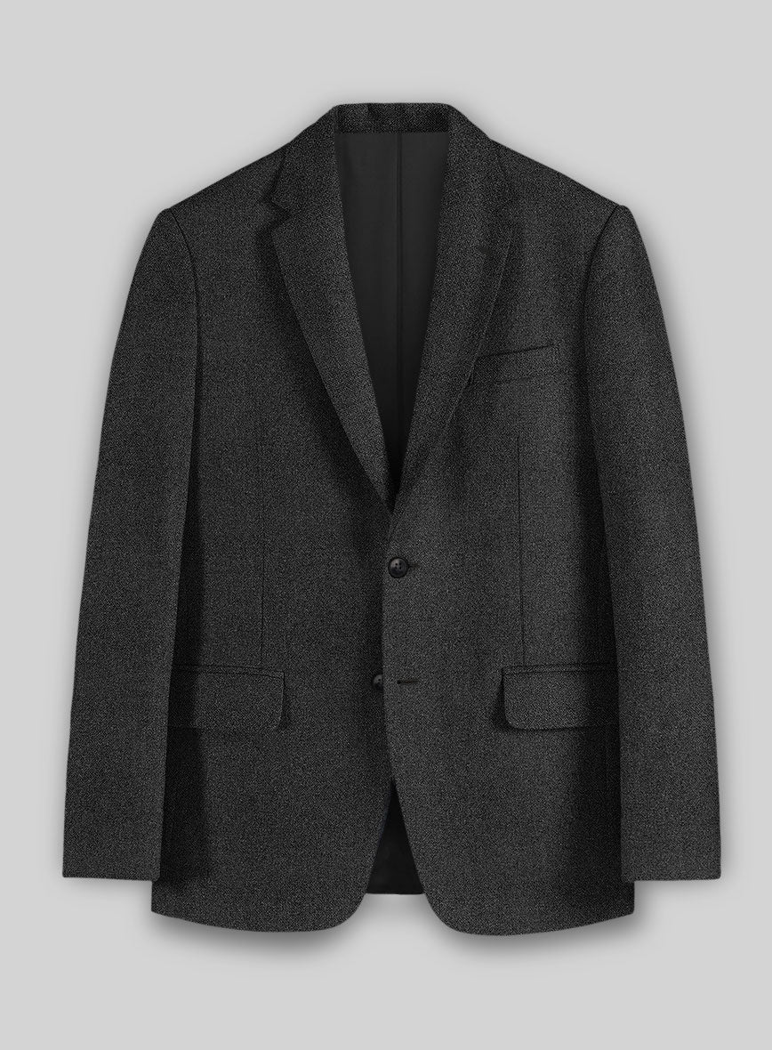 Vintage Rope Weave Charcoal Tweed Suit - Image 3