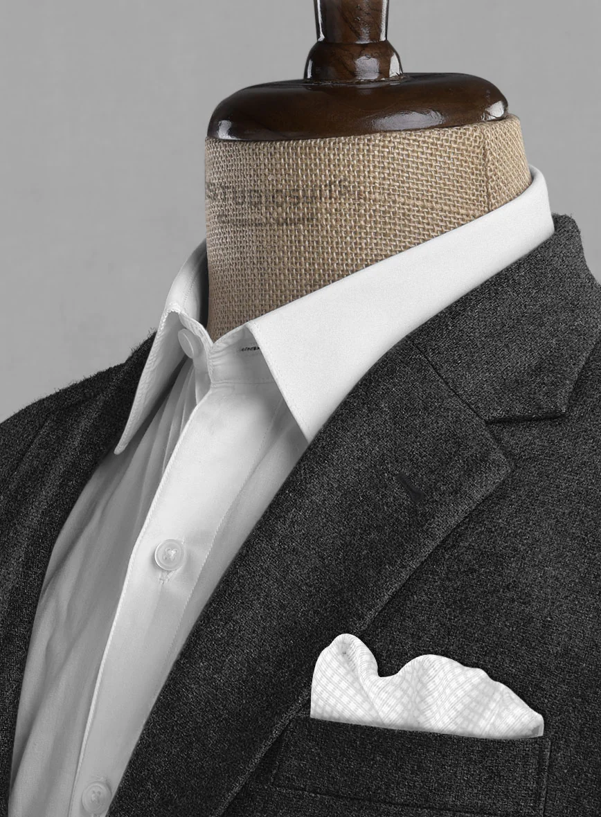 Vintage Rope Weave Charcoal Tweed Suit - Image 4