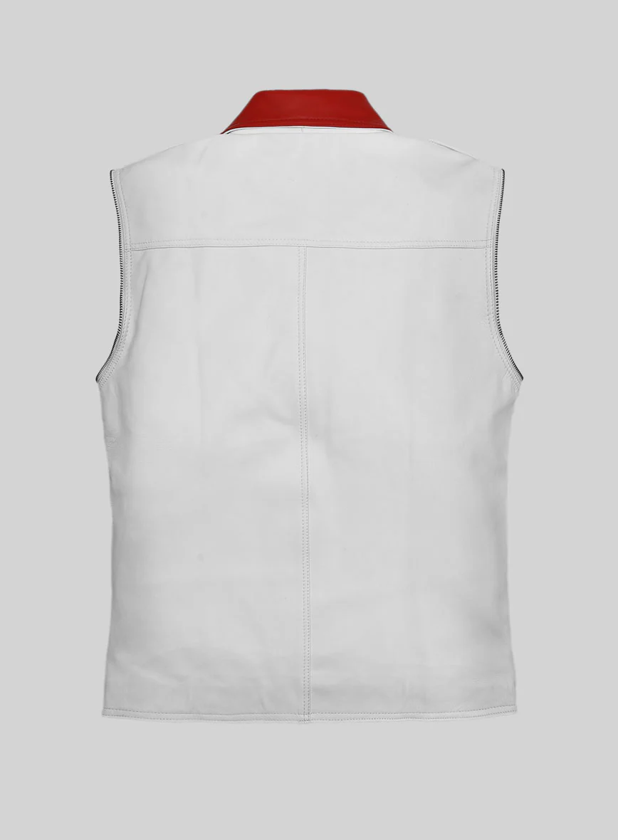 Volante White Leather Vest - Image 2