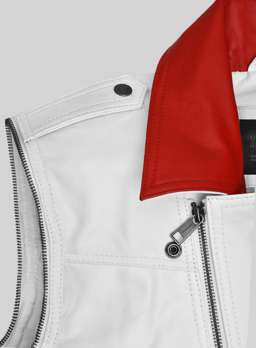 Volante White Leather Vest - Image 5