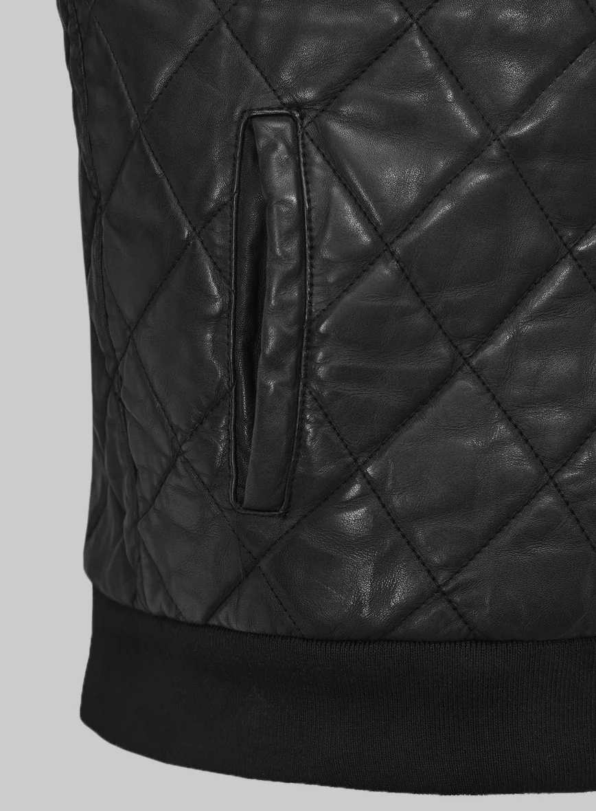 Vortex Hooded Black Leather Vest - Image 4