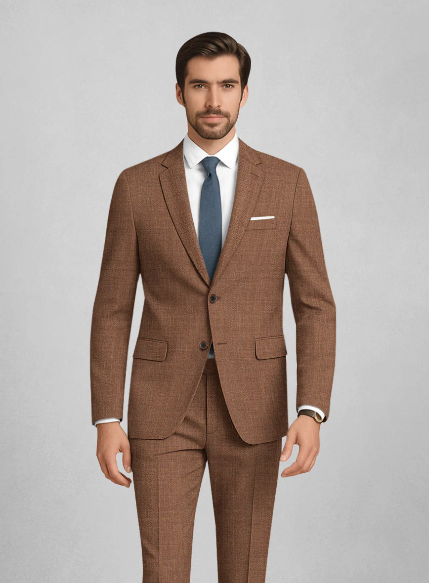 Walnut Brown Hopsack Jacket - Image 2