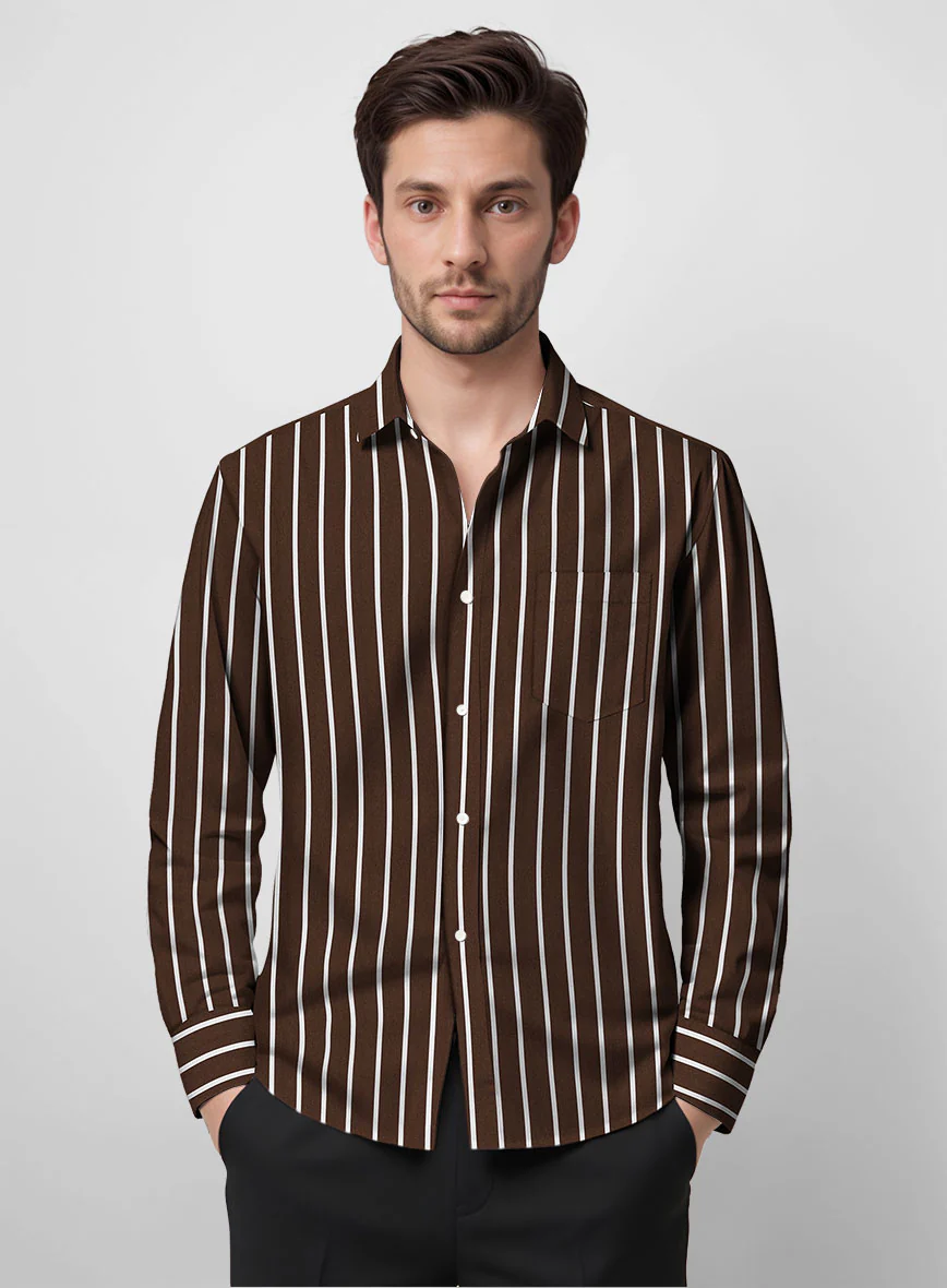 Walnut Streak Cotton Shirt - Image 3