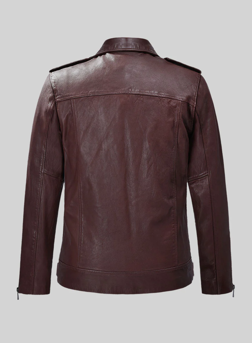 Wanderer Burgundy Riding Leather Jacket - Image 4