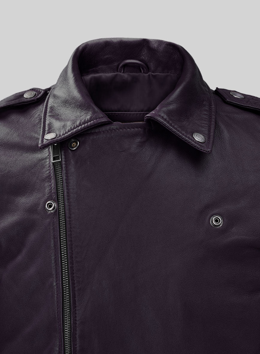 Wanderer Purple Riding Leather Jacket - Image 2