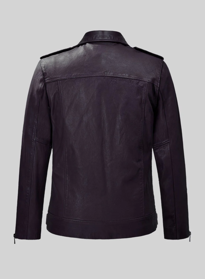 Wanderer Purple Riding Leather Jacket - Image 3