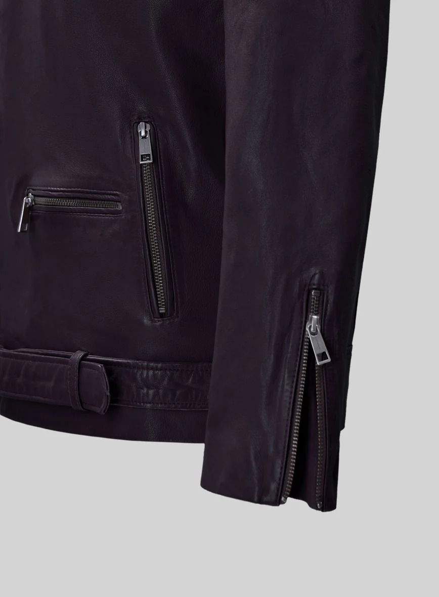 Wanderer Purple Riding Leather Jacket - Image 4