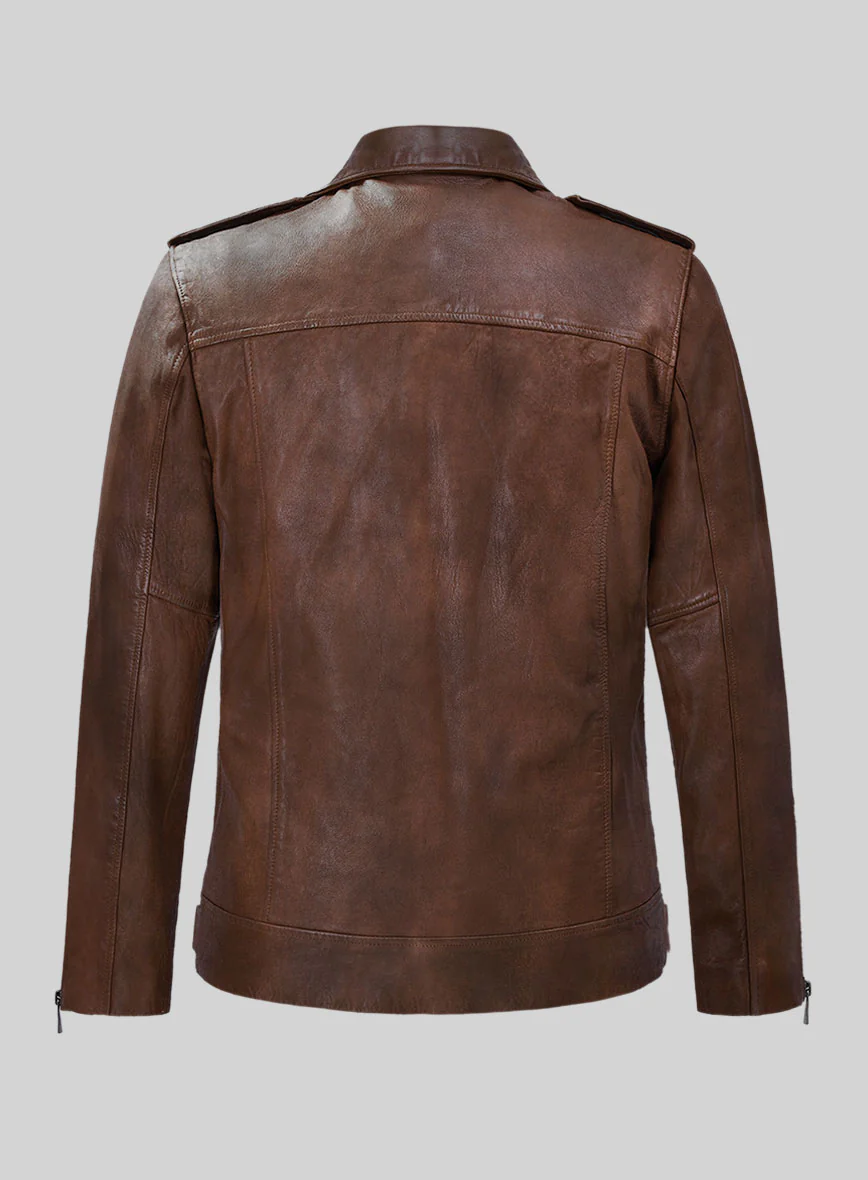 Wanderer Spanish Brown Riding Leather Jacket - Image 3