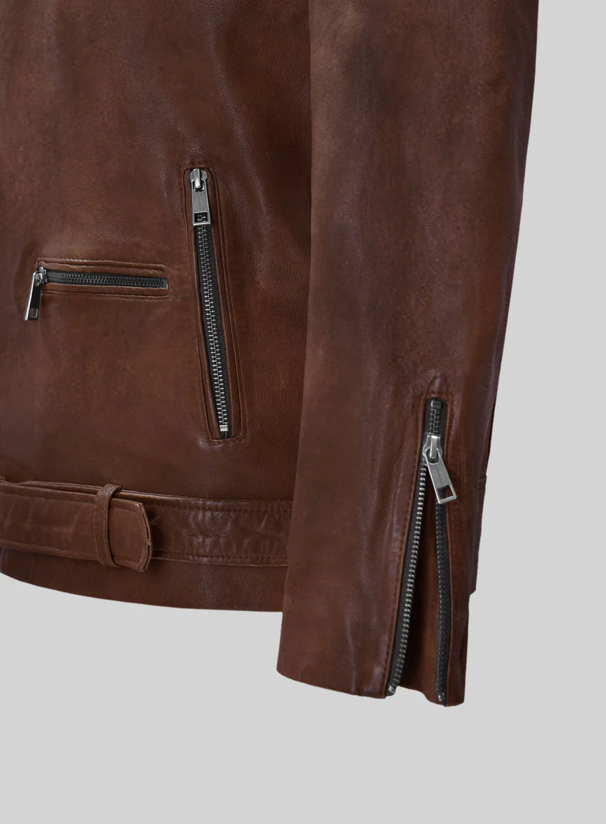 Wanderer Spanish Brown Riding Leather Jacket - Image 4