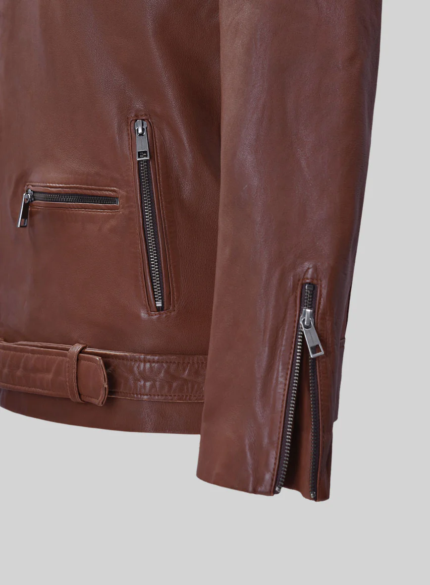 Wanderer Tan Riding Leather Jacket - Image 3