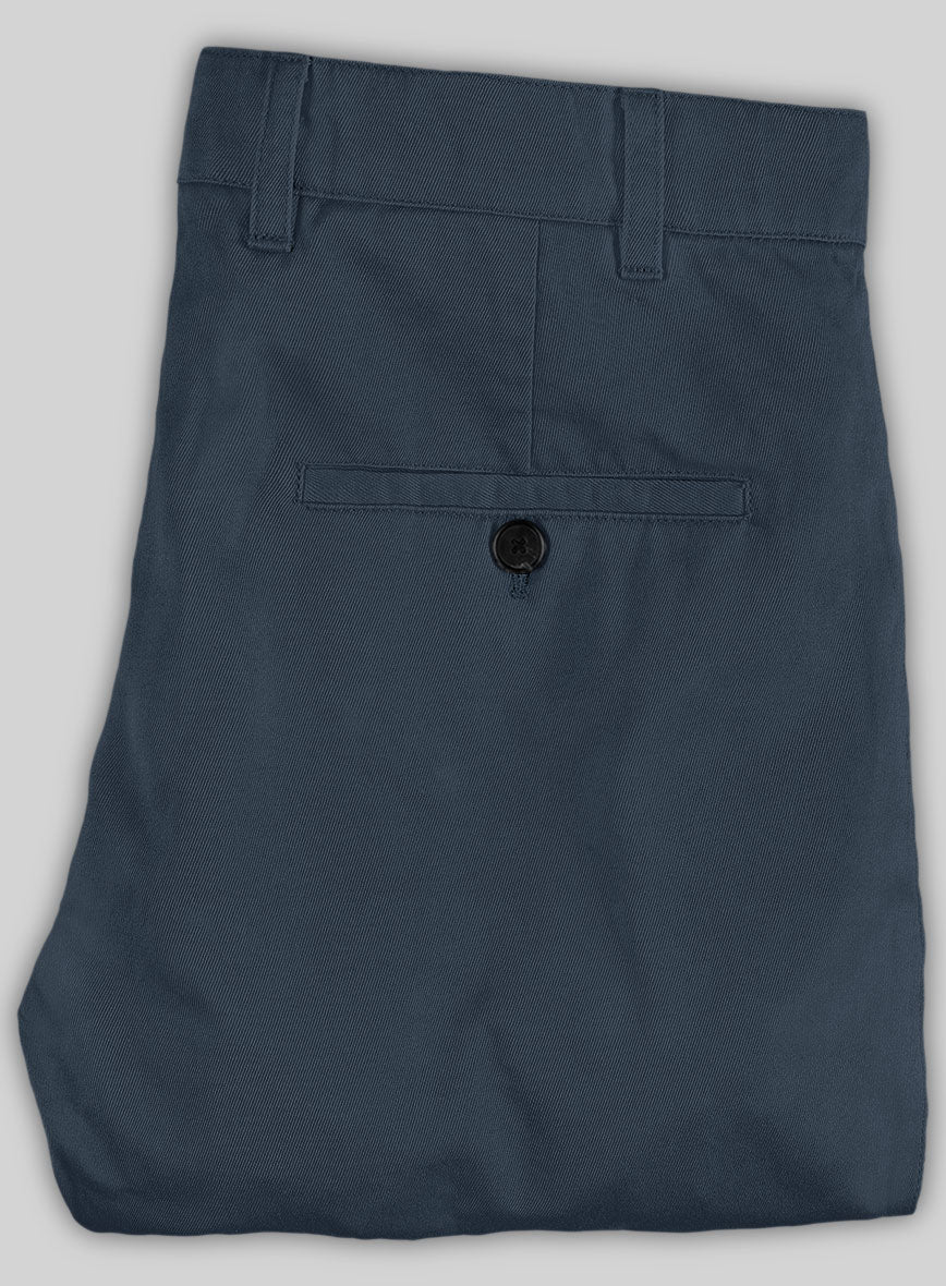 Washed Blue Stretch Chino Pants - Image 2
