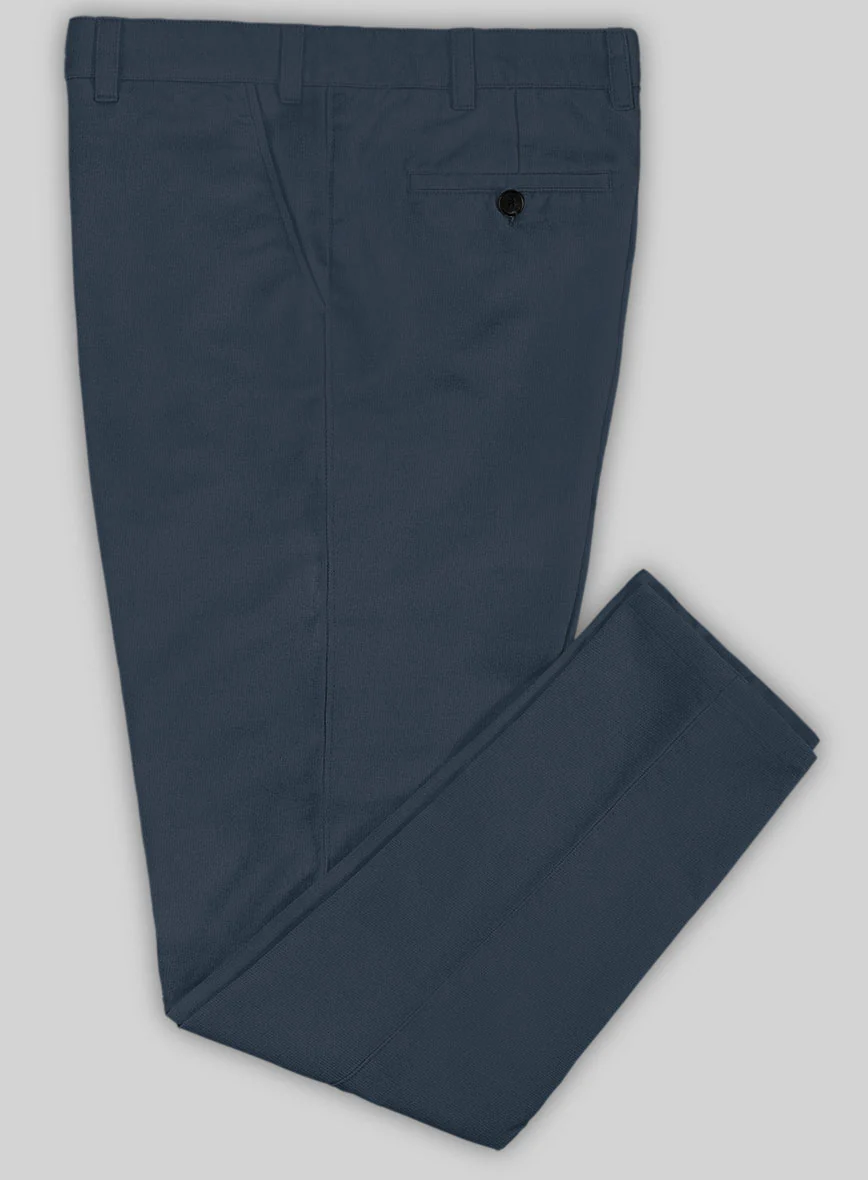 Washed Blue Stretch Chino Pants - Image 3