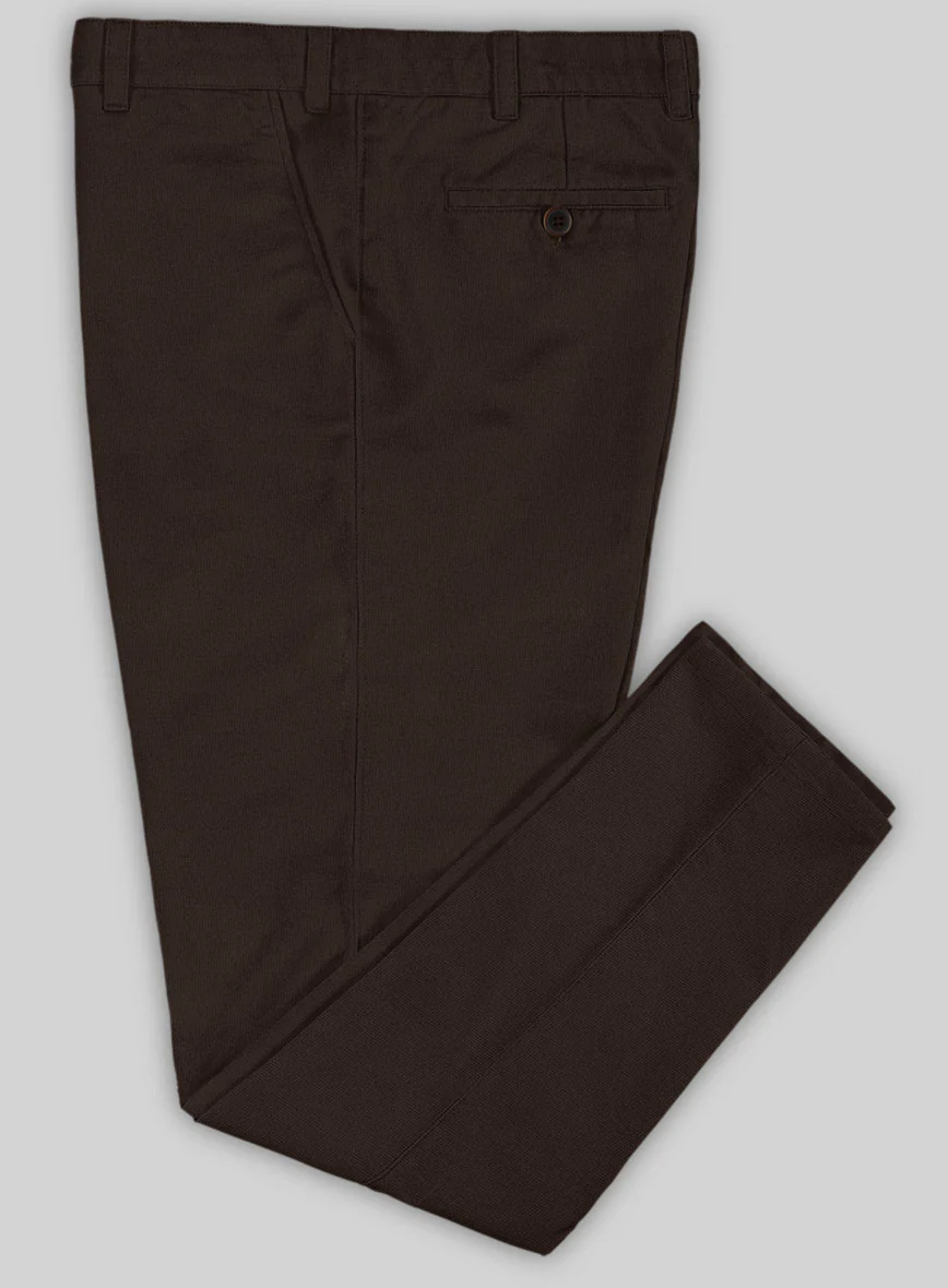 Washed Caffe Brown Stretch Chino Pants - Image 3