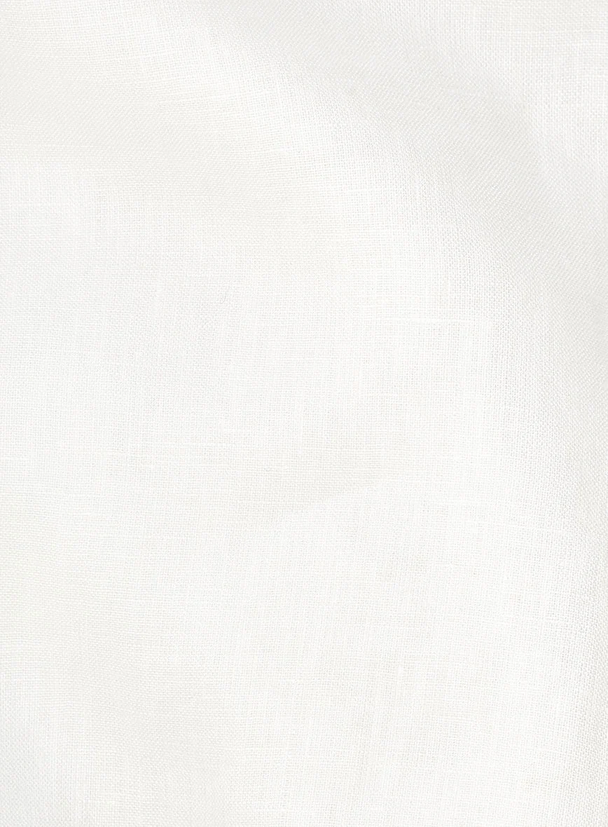 Washed Cream Linen Shirt - Image 4