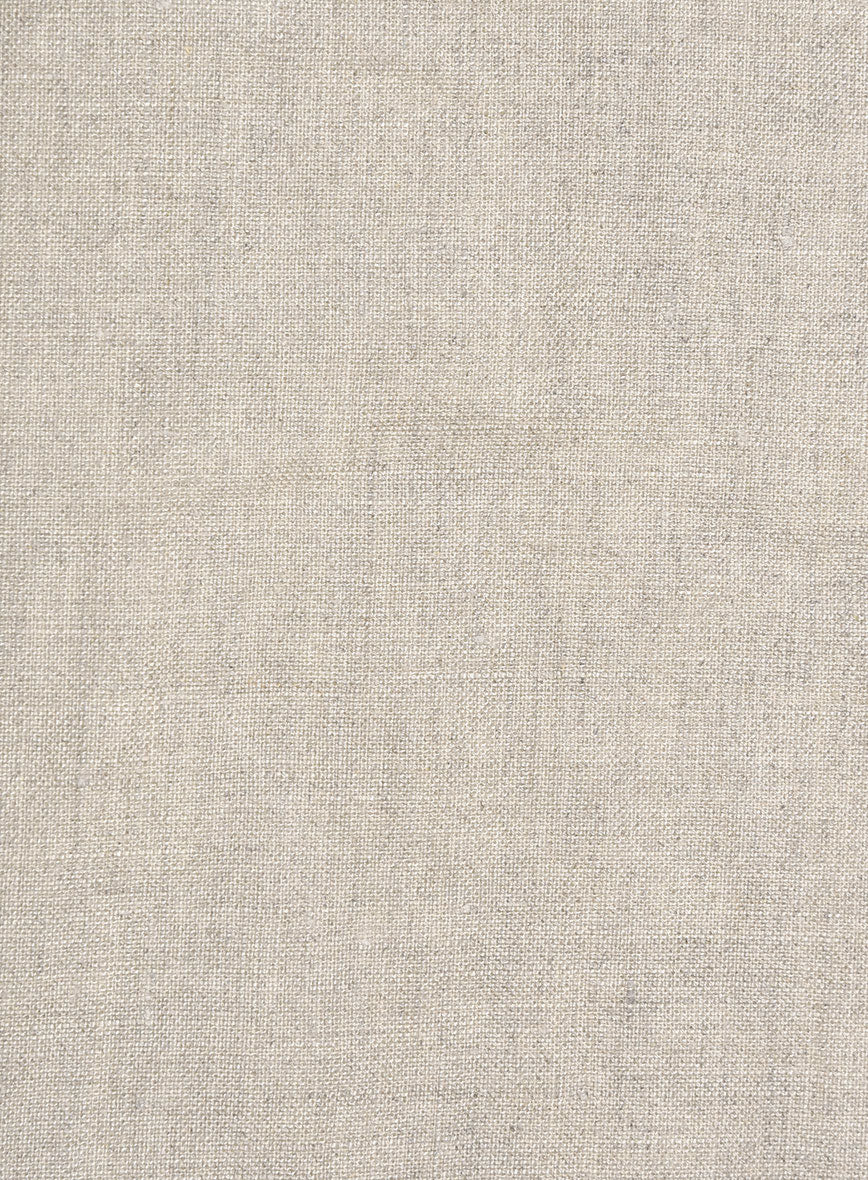 Washed Dark Beige Linen Shirt - Image 4