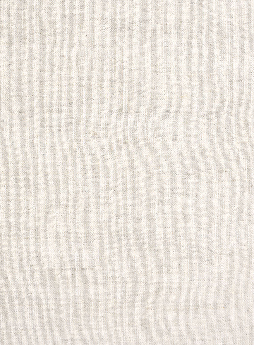 Washed Light Beige Linen Shirt - Image 3