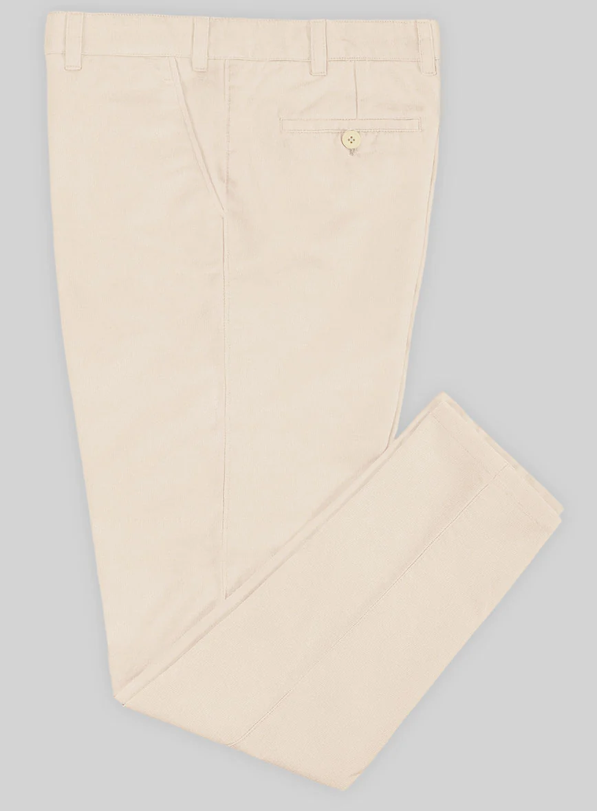 Washed Light Khaki Stretch Chino Pants - Image 3