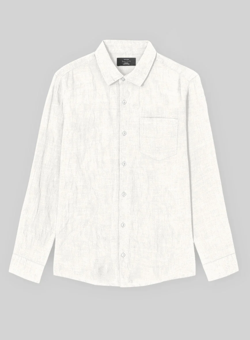 Washed Pure Natural Linen Shirt - Image 3