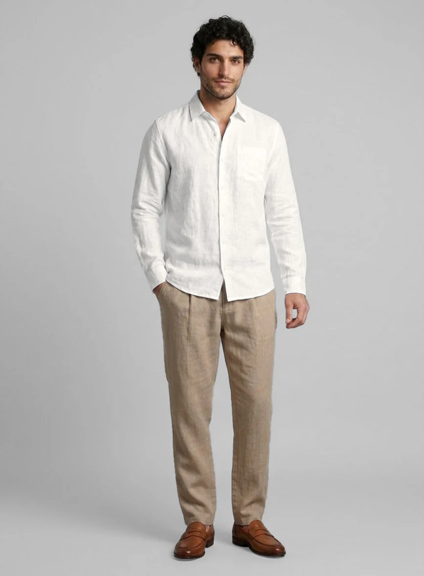 Washed Pure Natural Linen Shirt - Image 4
