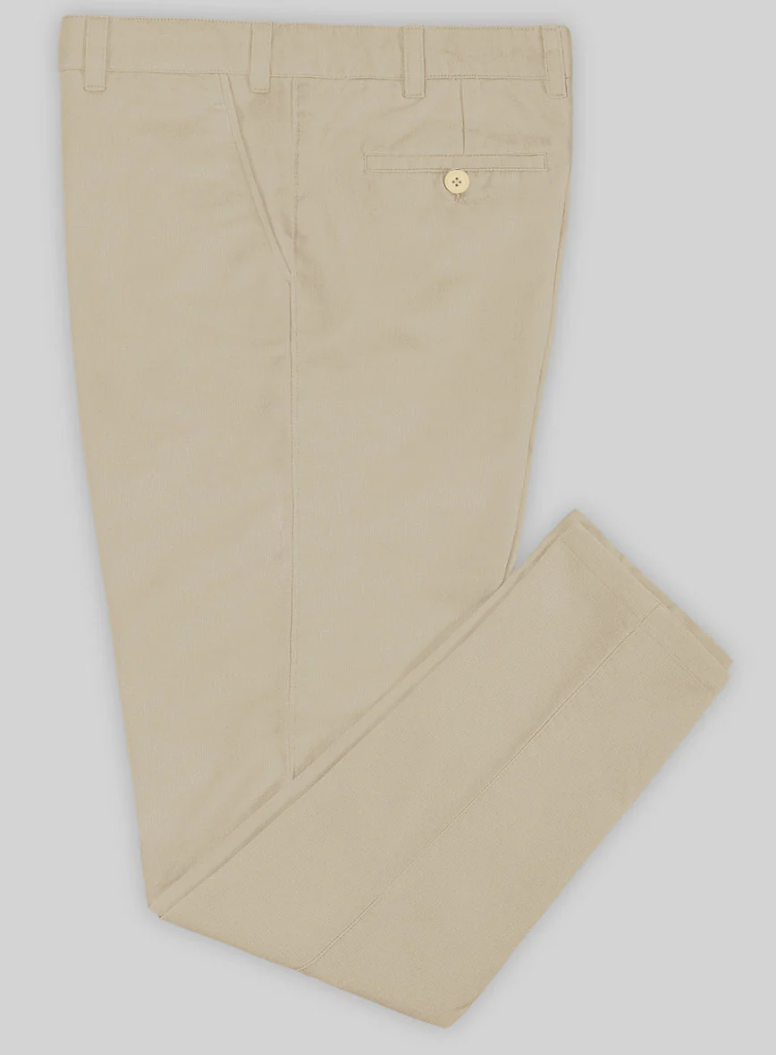 Washed Sand Feather Cotton Canvas Stretch Chino Pants - Image 3