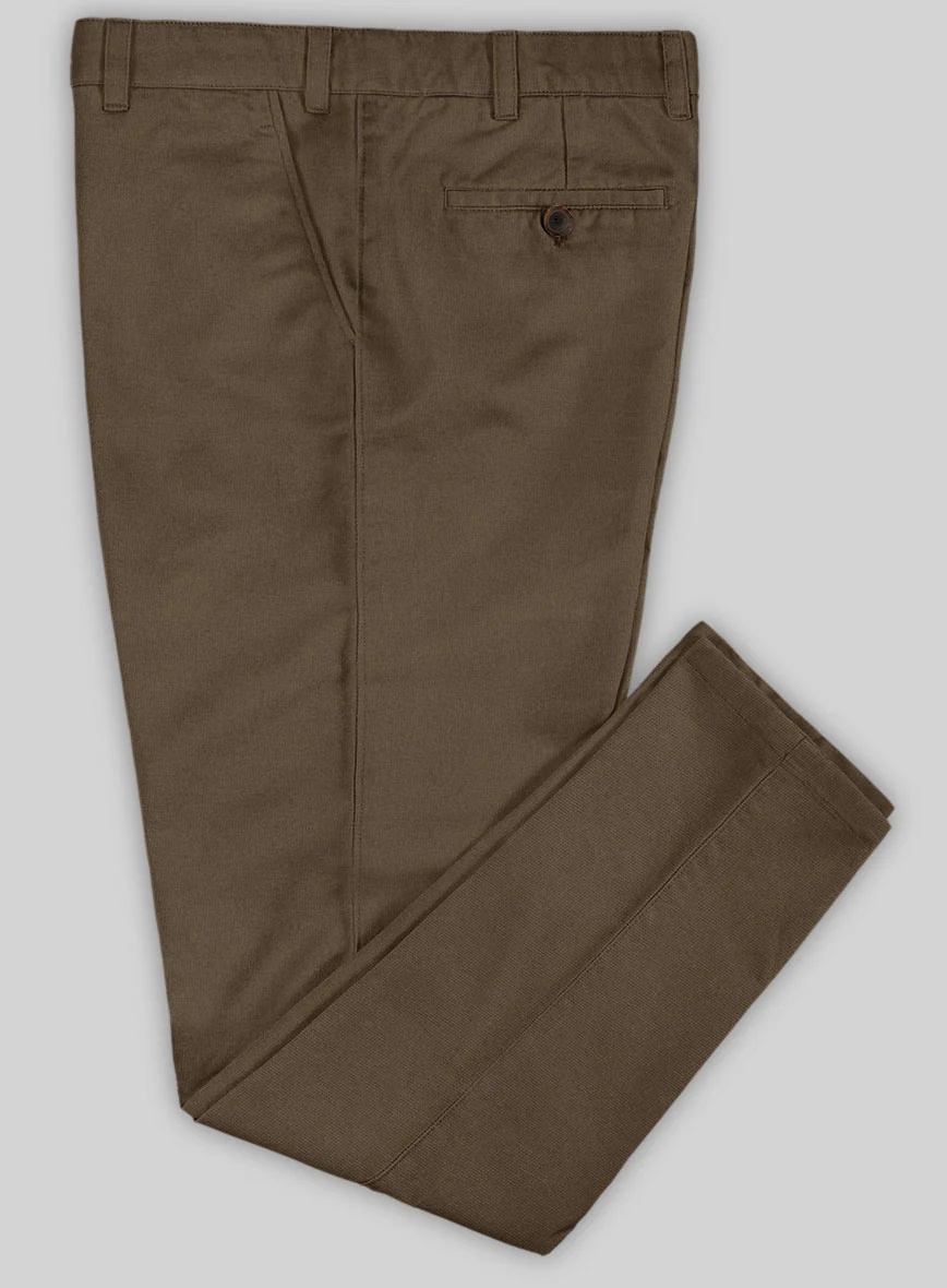 Washed Stretch Summer Brown Chino Pants - Image 3
