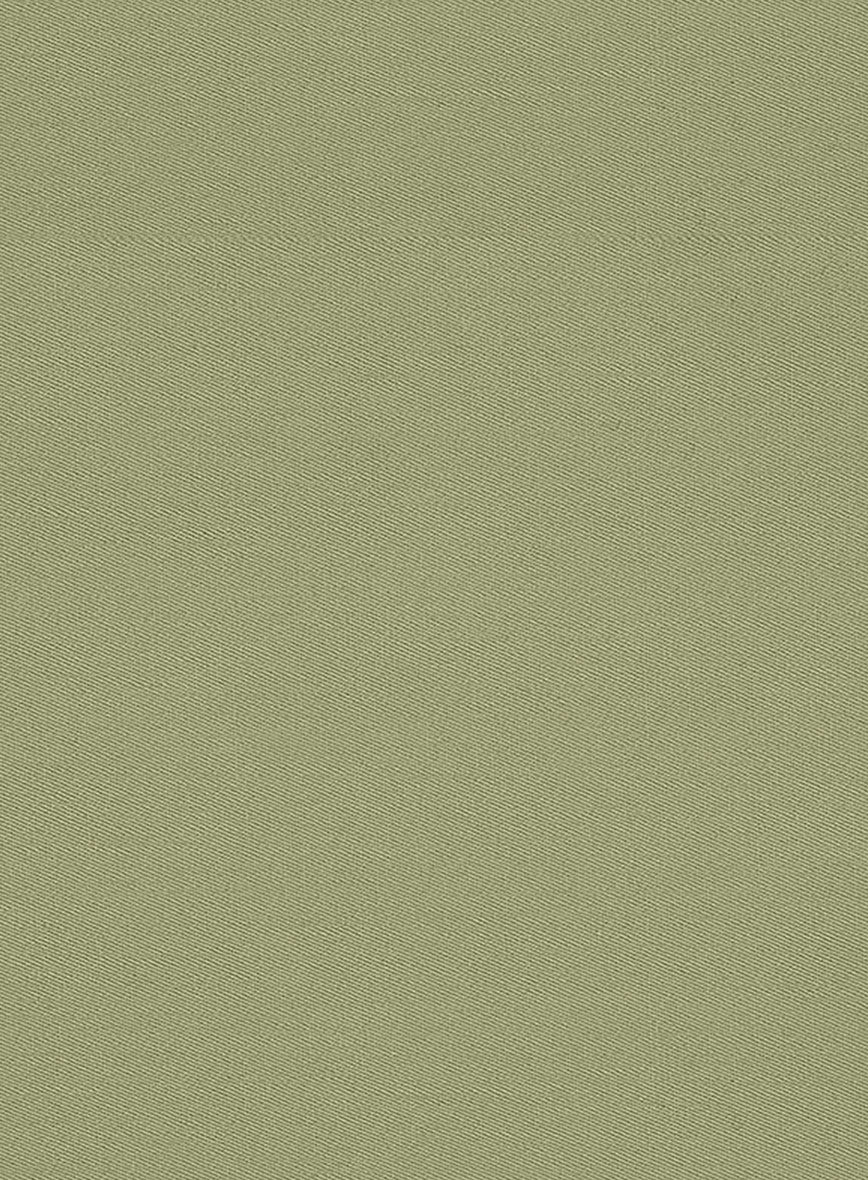 Washed Stretch Summer Army Green Chino Pants - Image 4