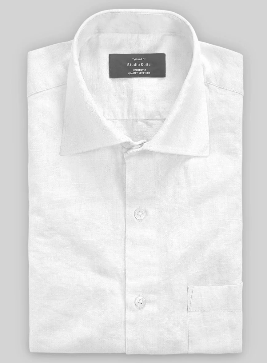 Washed White Linen Shirt - Image 2