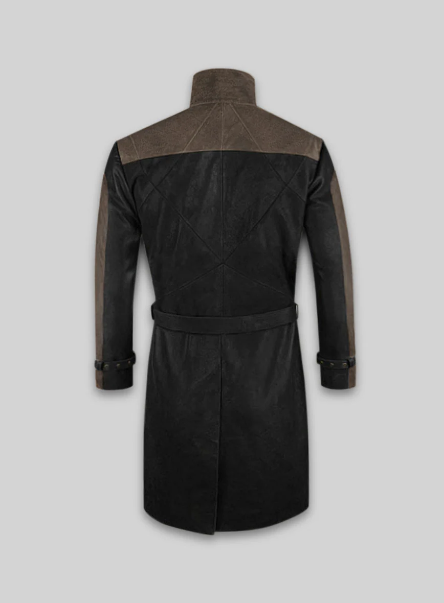 Watch Dog Leather Trench Coat - Image 2