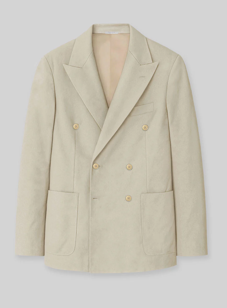 White Army Khaki Cotton Double Breasted Suit - Image 2