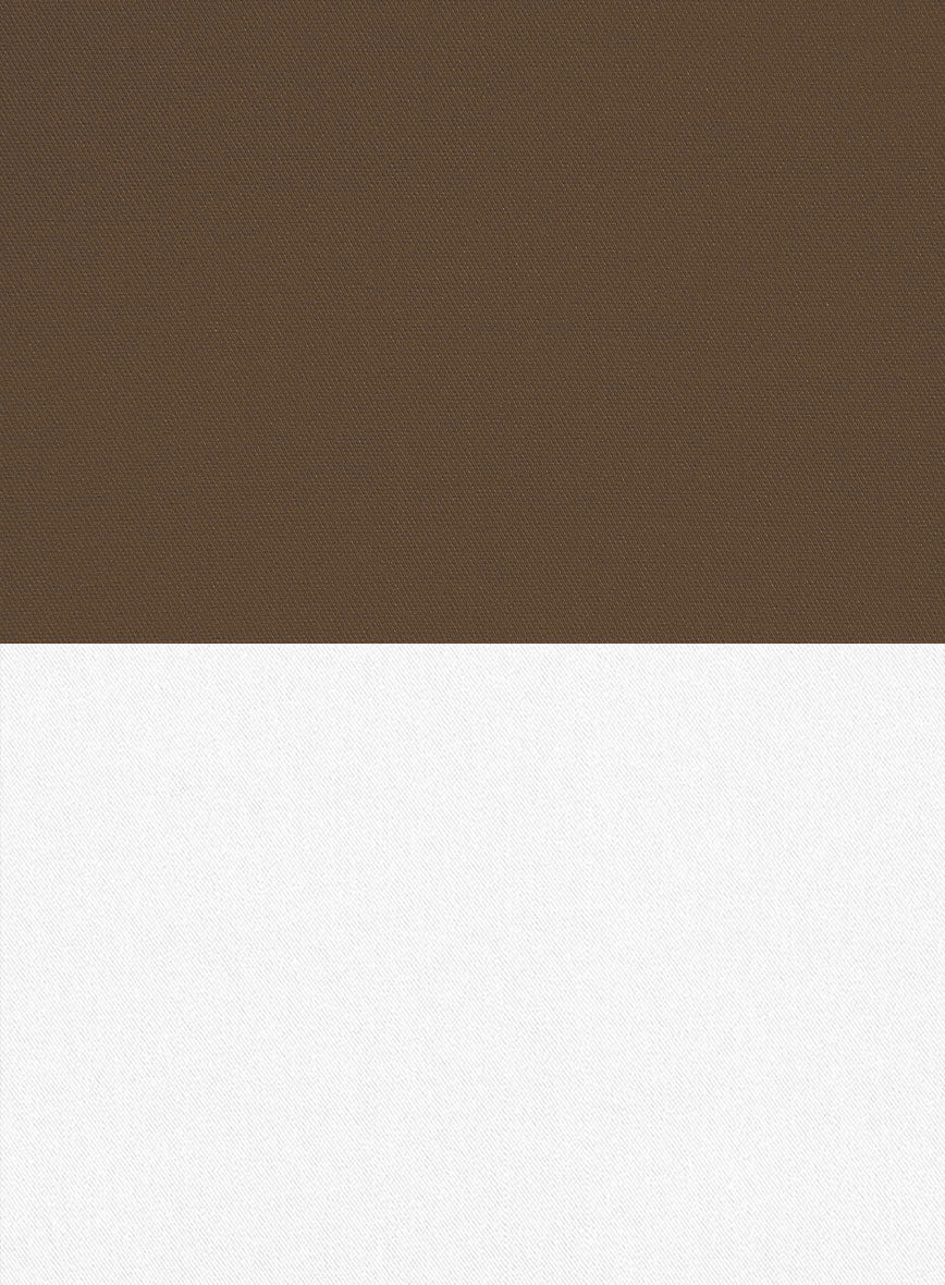 White Brown Cotton Double Breasted Suit - Image 5