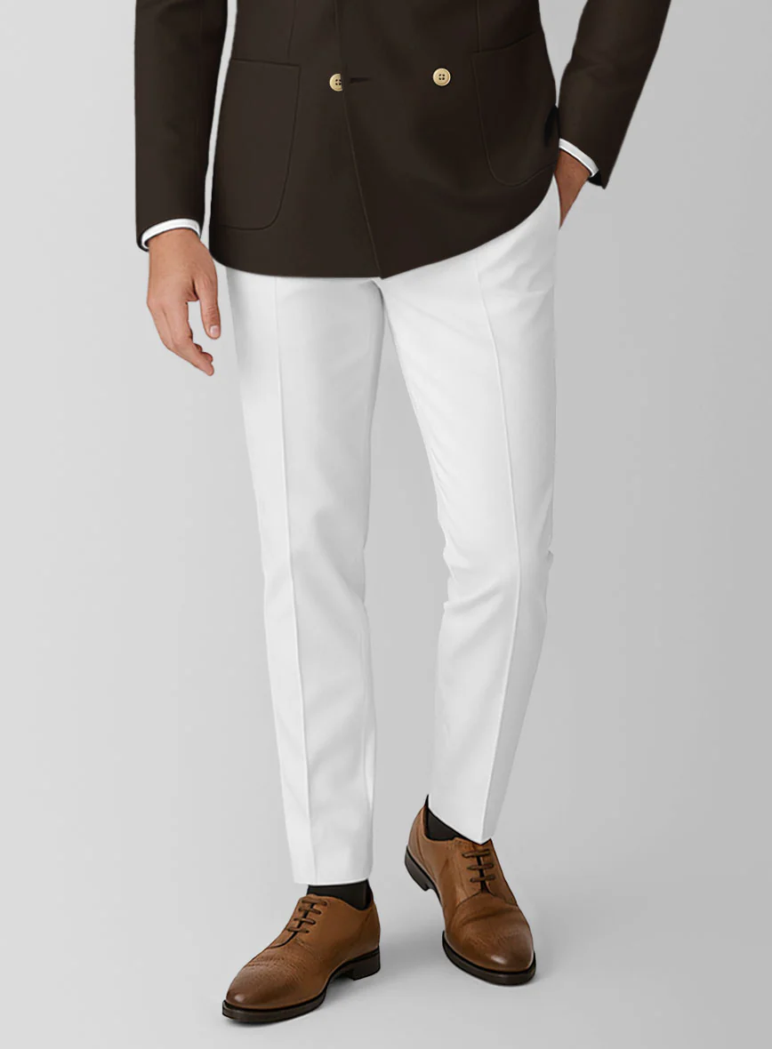 White Caffe Brown Cotton Double Breasted Suit - Image 4