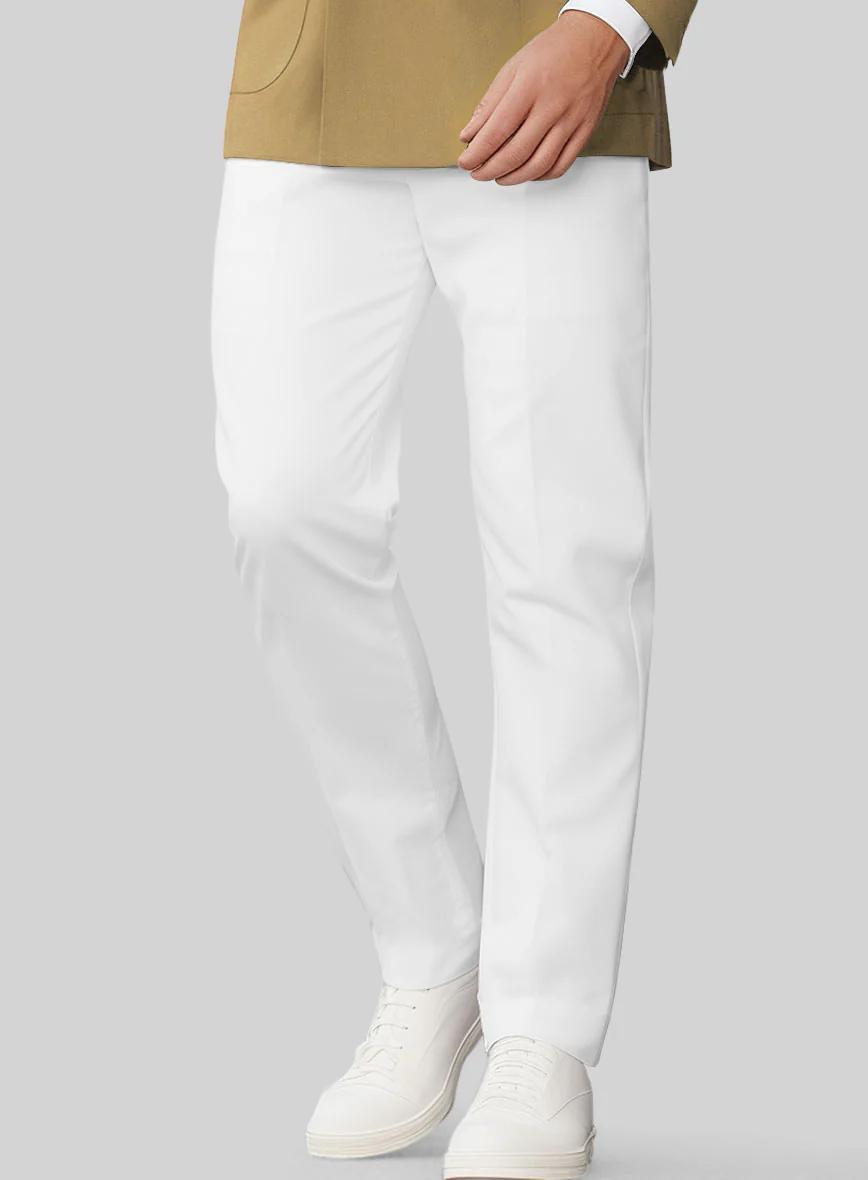 White Khaki Cotton Double Breasted Suit - Image 4