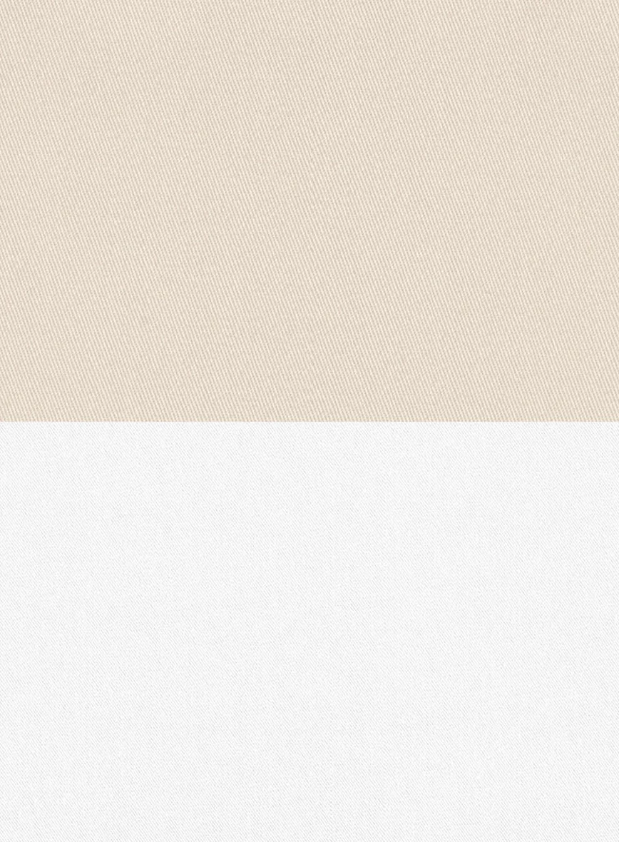 White Light Khaki Cotton Double Breasted Suit - Image 5