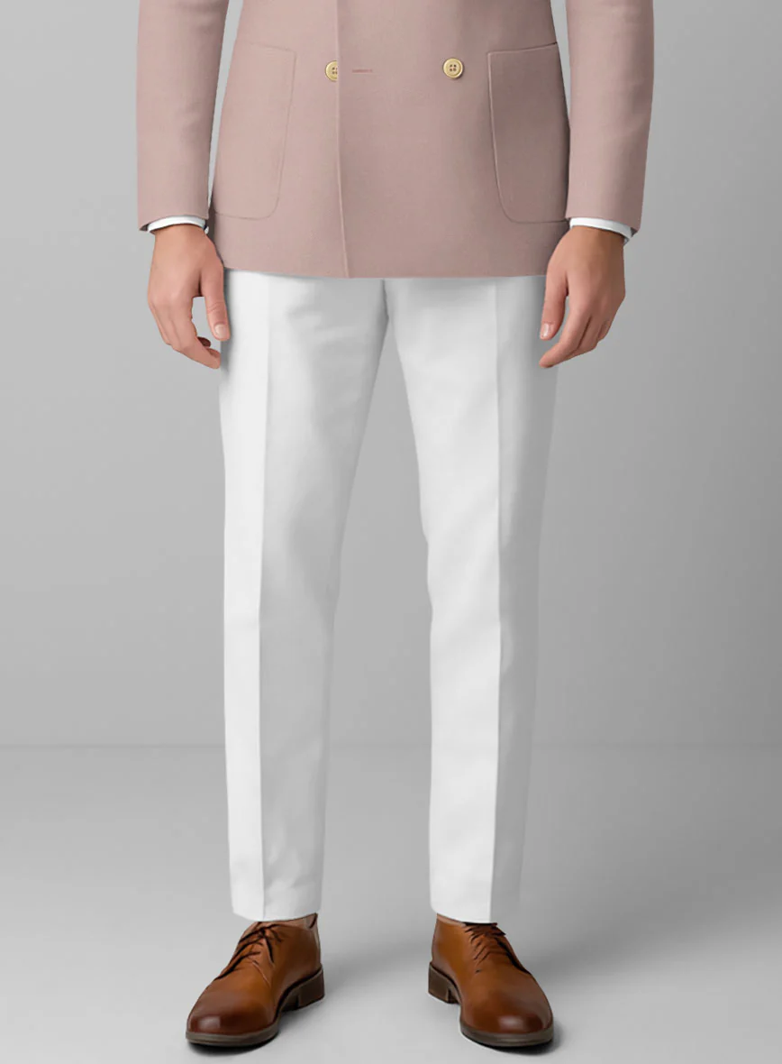 White Light Mauve Cotton Double Breasted Suit - Image 4