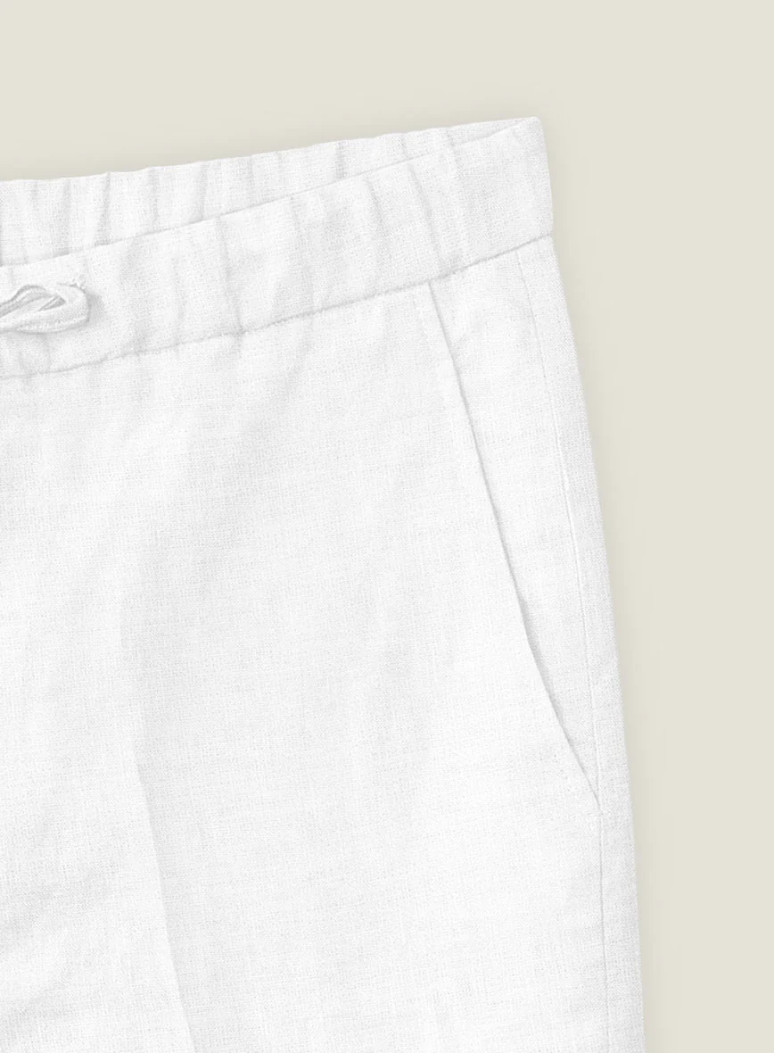 White Linen Shorts - Image 3