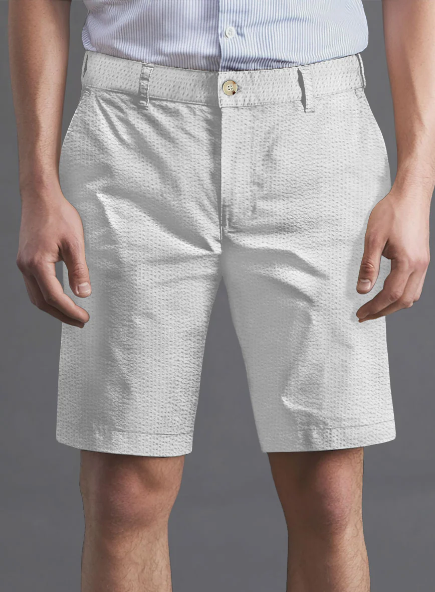 White Seersucker Shorts - Image 2
