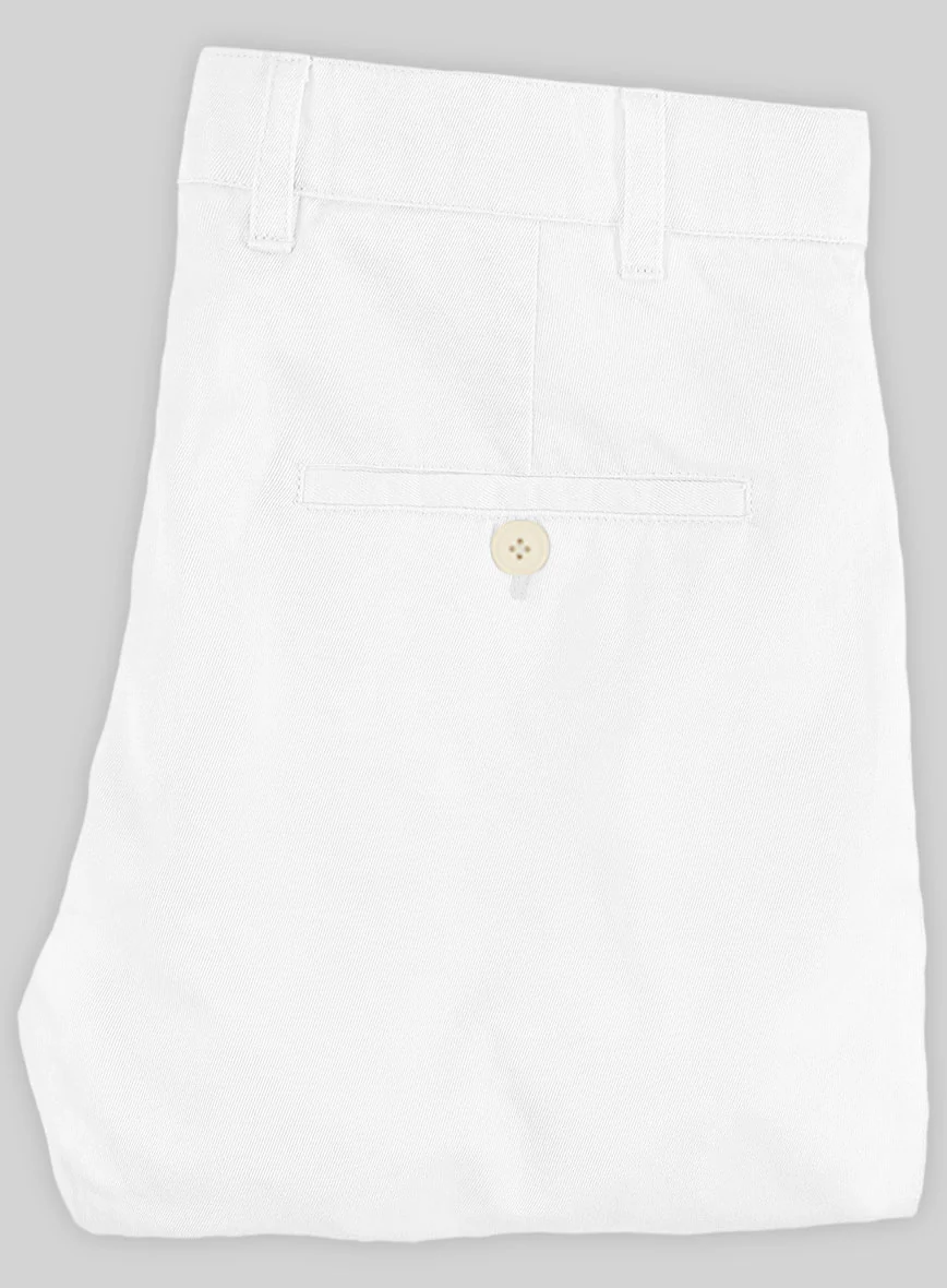 Washed White Stretch Chino Pants - Image 3